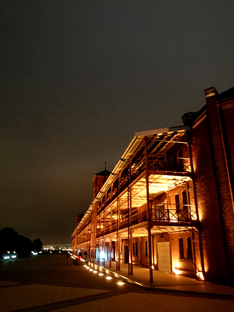 赤レンガ倉庫の夜景の写真素材 フリー