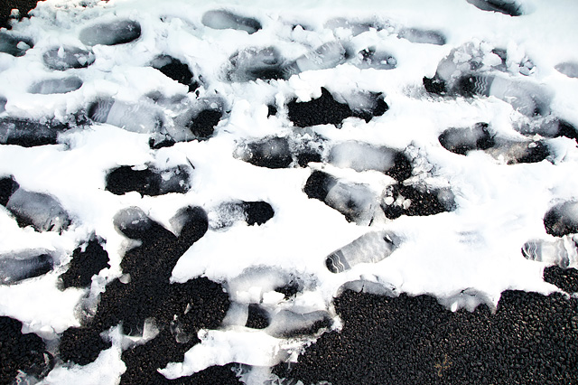 雪の上の足跡の写真素材 フリー