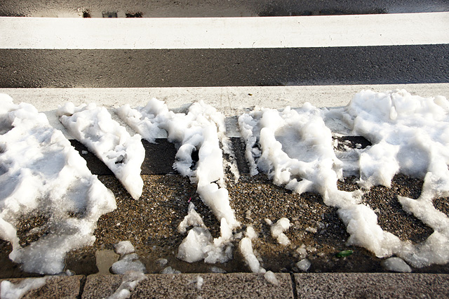 雪と横断歩道の写真素材 フリー