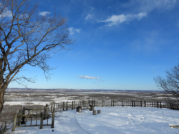 冬の釧路湿原展望台の写真のフリー素材