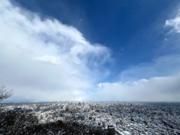 冬の円山山頂からの眺めのフリー写真素材