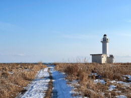 野付半島の灯台の無料写真素材