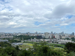 仙台市の遠景のフリー写真素材