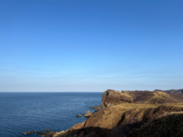 積丹岬からの眺めのフリー写真素材